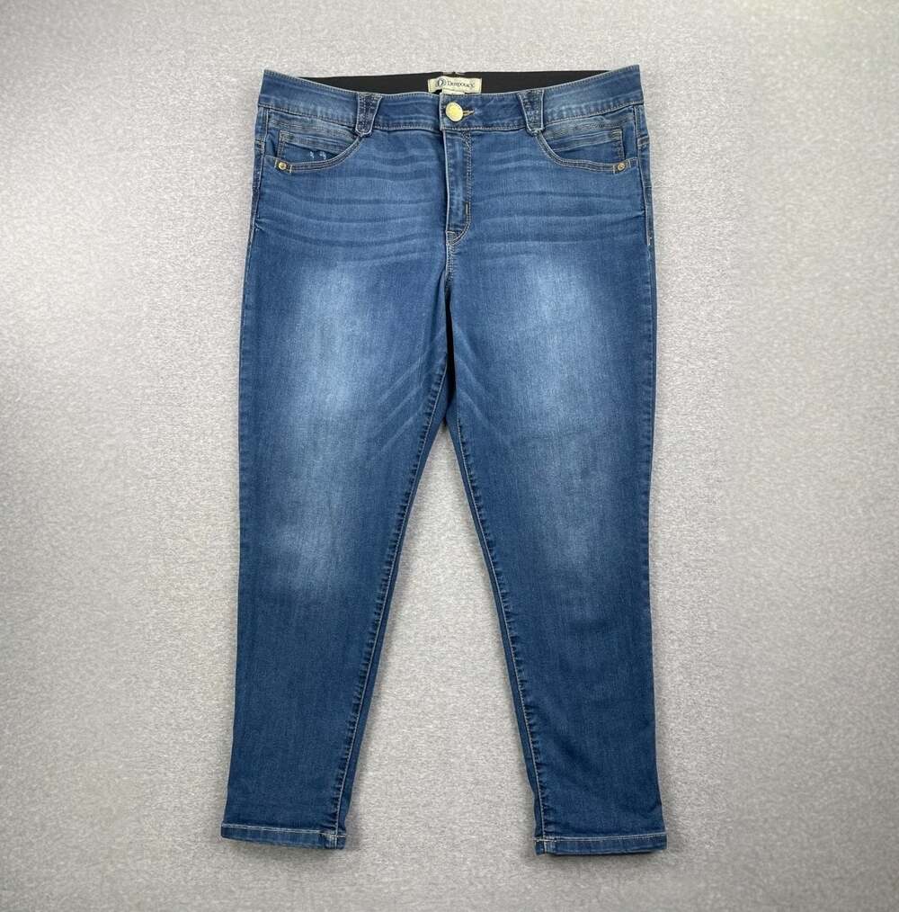 Democracy Jeans Plus Size 16 Blue AbSolution Ankle Skimmer Skinny Stretch Denim